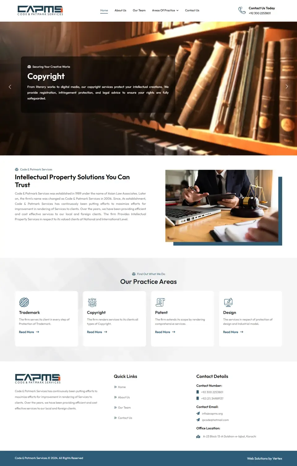 Code & Patmark Services website home page