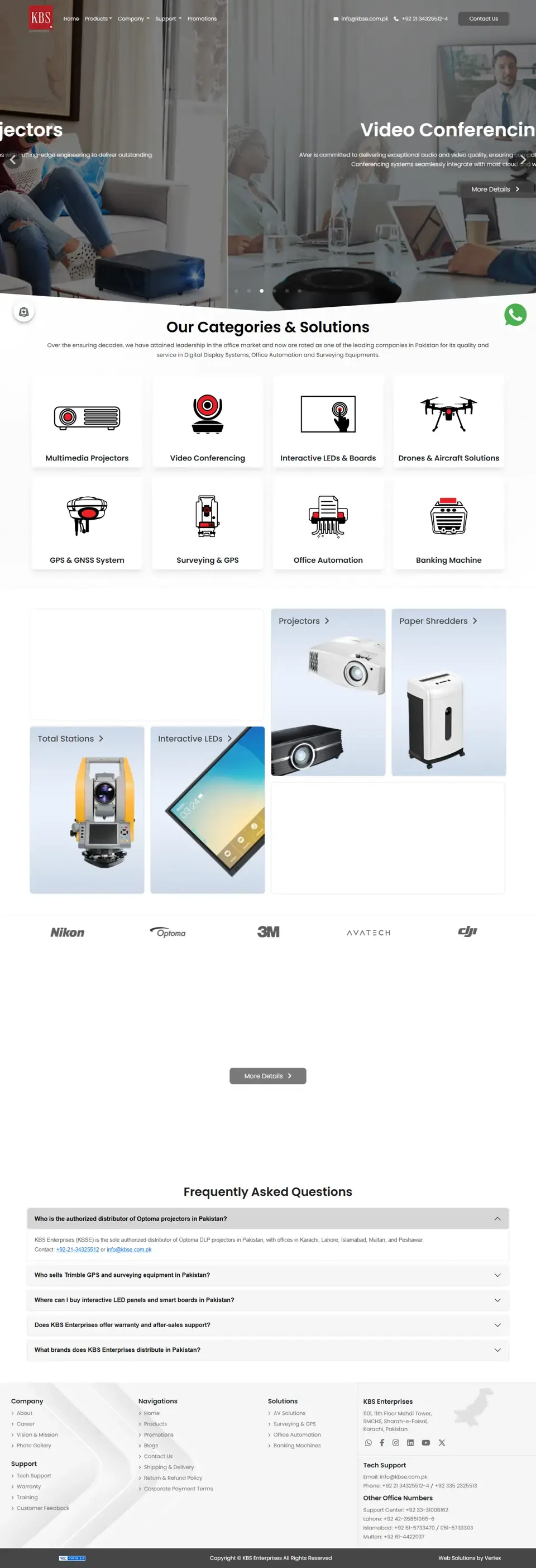 KBS Enterprises website home page
