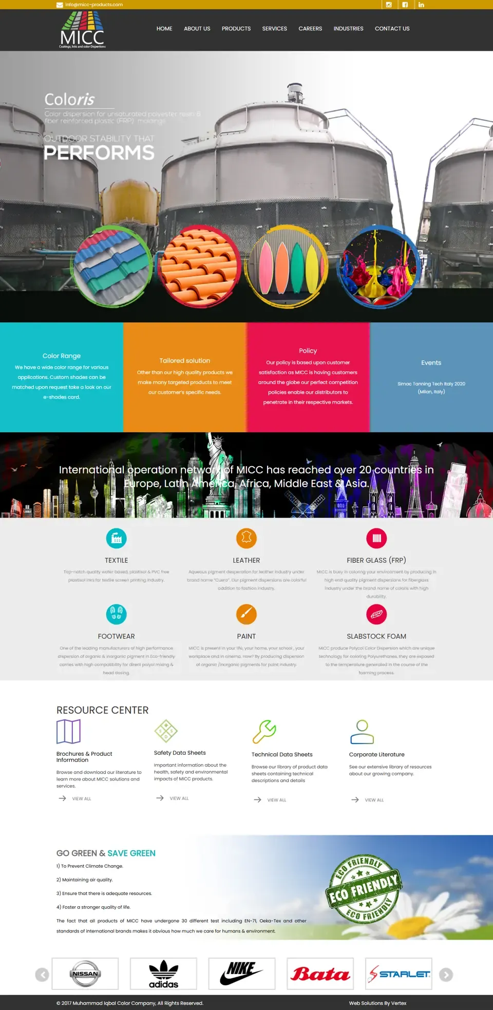Muhammad Iqbal Color Company website home page