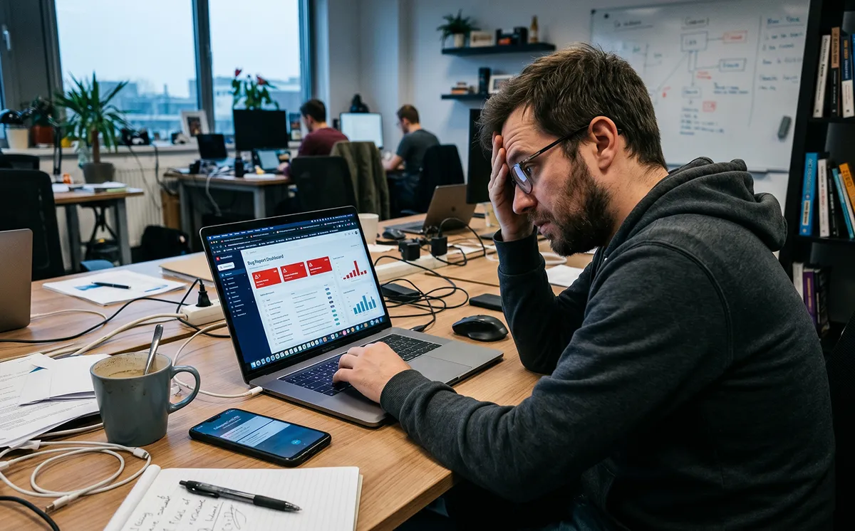 Stressed founder facing consequences of poor milestone payments software development contract