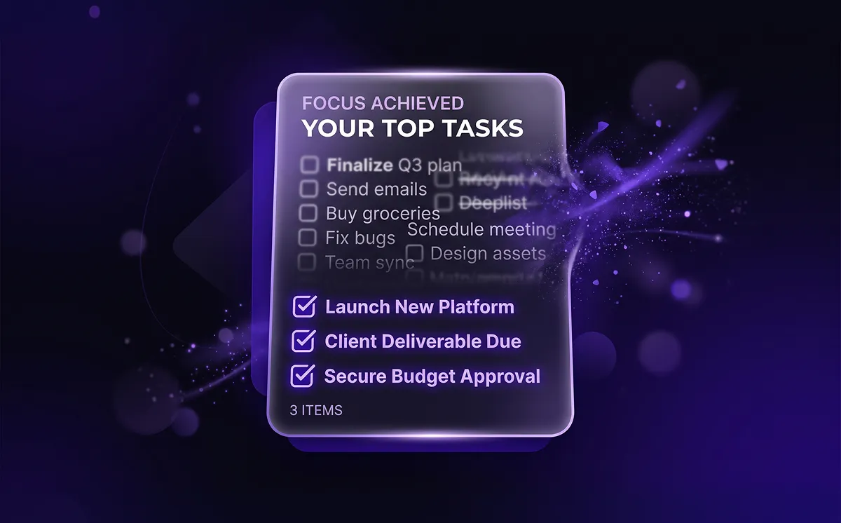 Top tasks checklist UI showing saas onboarding actions tied to measurable user retention